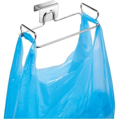 BUNTHAUS Distributeur de sacs poubelles, petit organisateur de porte en métal, argent (1/5)