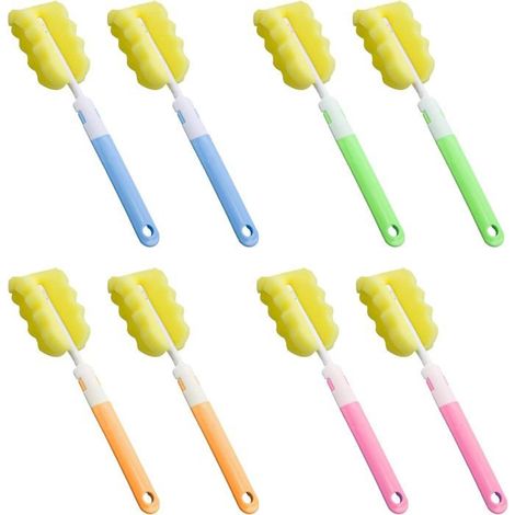 Ecleanfy - Brosse Bouteille 28 10 cm pour Nettoyant Bouteille sans Rayures Plusieurs Couleurs 8 Pièces