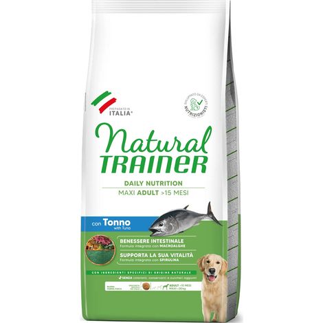 Crocchette Cane Adult/Maxi Tonno e Riso 12 Kg Natural Trainer (1/2)