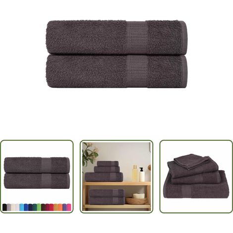 vidaXL Frottiertuch -  Handtücher FROGN 2 Stk. Anthrazit 50x100 cm 360 g/m² (1/5)
