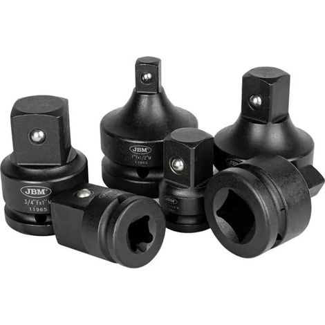 Utensili a percussione jbm impact adapter set 6 pezzi acciaio cromo-molibdeno