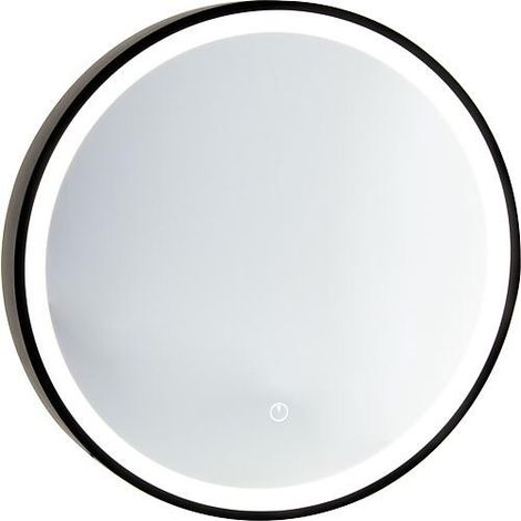 Miroir LED Aulielva avec interrupteurs tactiles, avec cadres noirs, front/backlight, Ø 600mm (1/2)