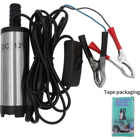 Pompe à huile submersible 38 mm, pompe à essence 12 V CC, pompe à diesel avec pince, pompe à eau portable et petite (1/2)