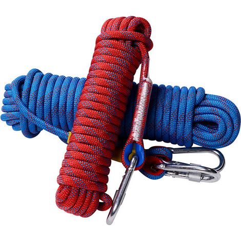 Corde d'escalade en Plein air, Corde d'escalade, Corde d'échappement, équipement d'escalade, Corde de Parachute de Sauvetage d'incendie-10mm de grosseur (1/4)