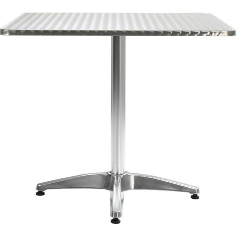 vidaXL Mesa de jardín de aluminio plateado 80x80x70 cm (1/2)