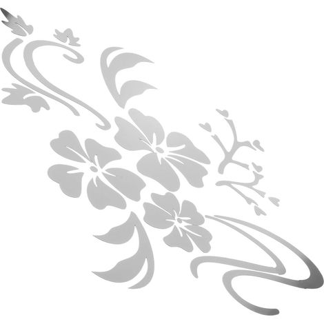 Stickers Miroir Muraux 3d en Acrylique Argentés Forme Fleur, Autocollants Décoratifs Amovibles Faciles à Poser pour Murs et Bureau (1/5)