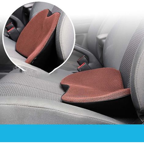 Mini-Autokissen, kleines Kissen, erhöht den Sitzkomfort, ganzjährig verwendbar, mit integriertem Fahrerkissen – braun
