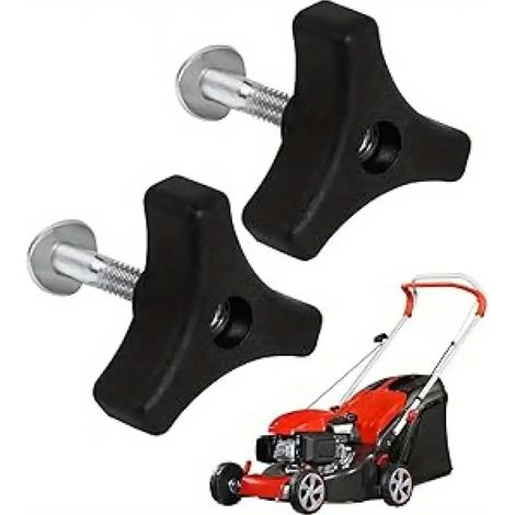 Ensemble de 2 vis et écrous pour poignées de tondeuse à gazon - compatible avec les accessoires pour tondeuses à pousser (1/5)