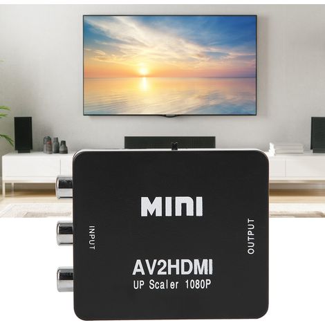Mini adaptateur AV vers HDMI 1080p 60 Hz haute définition avec câble USB (noir) (1/5)