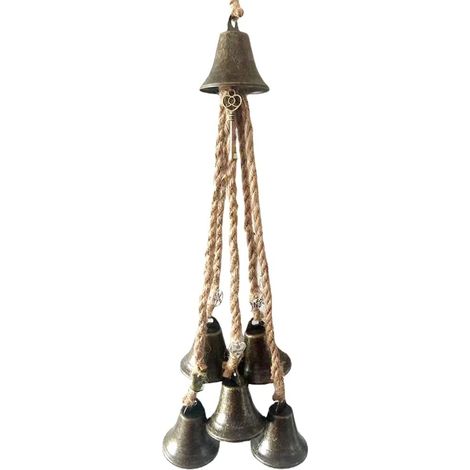Cloche de Sorcière Carillon à Vent en Métal Carillons éoliens Ornements à Suspendre, Sonnette de Protection, Décoration (65mm) (1/5)