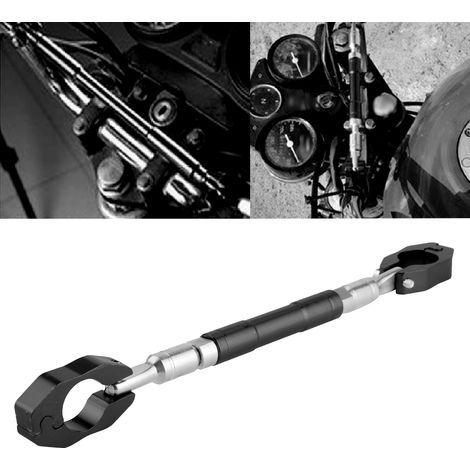 Motorradmodifikationen: 22 mm verstellbare Querstange, verstärkter Lenker und Vorbau, schwarz. (1/5)
