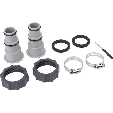 2 raccords de tuyau de piscine avec collier, remplacement à connexion filetée pour pompe, adaptateur pour Intex Fit ARU (1/5)