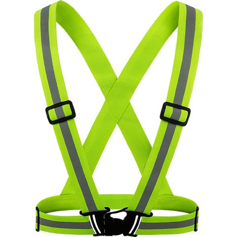 Gilet Réfléchissant - Sangle Élastique Ajustable - Pour Course Et Chantier - 1 Pièce (1/2)