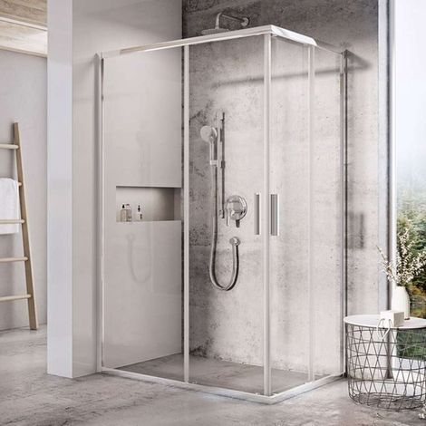 Ravak Blix Slim - Porta della doccia, 90x195 cm, alluminio lucido/vetro trasparente X1XM70C00Z1
