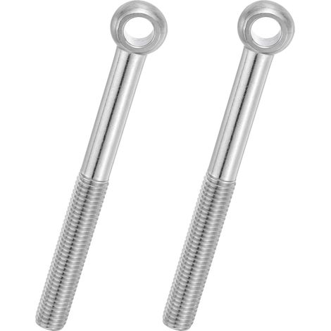 2 Pcs Boulon à Œil M12x120mm Boulon à Œillet de Levage pour Balancement d'Épaule, Vis Poisson en Acier Inoxydable 304, Filetage Métrique à Demi-Denture Trou Coulissant, Argentée (1/5)