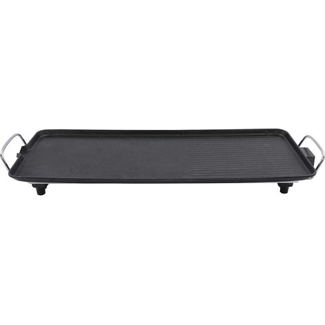 Grill électrique grille, anti-adhésif plat haut grill barbecue pour extérieur camping arrière cour, 5 contrôle de la température, 68x28cm surface de cuisson (1/5)