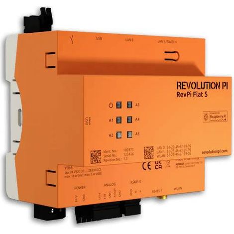 Revolution Pi by Kunbus RevPi Flat S 32 GB WiFi-BT PR100371 API - Module d'extension 24 V A555133 (1/2)