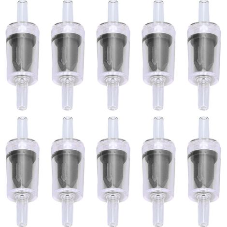 Lot de 10 clapets anti-retour 4 mm PP pour pompe à air d'aquarium, unidirectionnels, noirs.