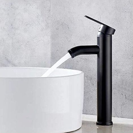 Mitigeur de lavaboRobinet de salle de bain, robinet de lavabo noir, robinet de haute qualité, robinet de salle de bain, résistant à l'usure, adapté pour un diamètre intérieur de 32 mm à 42 mm (1/5)