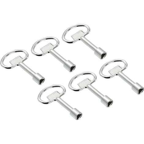 13x8mm Triangle Douille Clé Clé-molette, 6 Paquet Électrique Armoire Gaz Eau Compteur Clé pour Ascenseur Ascenseur Porte Triangle Panneau Verrouillage, Argent (1/5)
