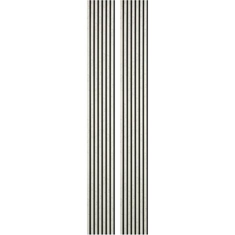 Decoon – Lot de 2 panneaux décoratifs muraux en MDF – Décor marbre blanc et feutrine noire – Dimensions 250 x 30 x 1,9 cm – Isolation phonique