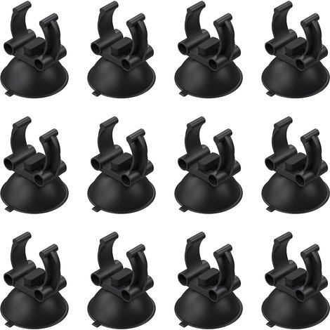 AIDUCHO Ventouses pour Chauffage d'Aquarium De 3,3 Cm avec Pinces De 2,4 cm Clamps De Fixation pour Canne Chauffante Standard Noire pour Aquariums (Pas pour Les Tubes De Ligne Aérienne), 12 Pièces (1/5)