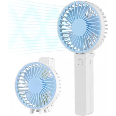Ventilateur portable rechargeable ING – Mini ventilateur USB avec 3 modes de ventilation – Petit ventilateur portable pour bureau, voyage et extérieur (bleu) (1/5)