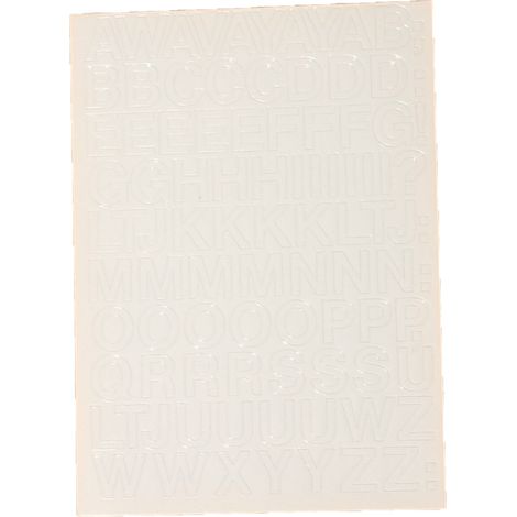 Lettere autoadesive in lamina, 1,5 cm, bianche
