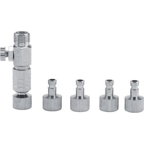 Raccord Rapide Détachable pour Aérographe, Connecteur 1/8'' avec 4 Embouts, Kit de Raccords pour Pistolet à Air, Accessoires de Compresseur (1/5)