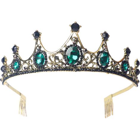 Headband Couronne - Avec Peigne Latéral - Bijou Cheveux Vintage Cristal pour Mariage Fête Pageant - 1 Pièce (1/5)
