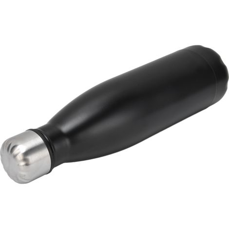 Gourde isotherme en acier inoxydable en forme de cola, idéale pour l'école, les sports de plein air, le camping, la randonnée et les voyages. Noir mat. (1/5)