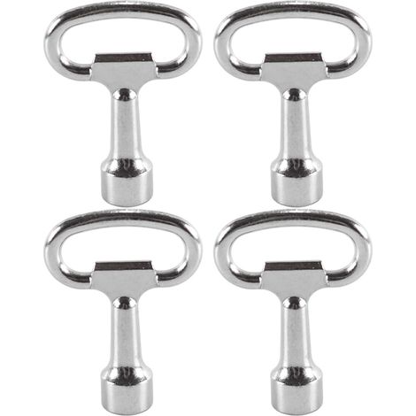 Lot de 4 clés carrées et clés à douille en alliage de zinc, pour armoire de commande, multi-usages, pour compteurs de gaz/eau (13 x 8 x 8 mm) (1/5)