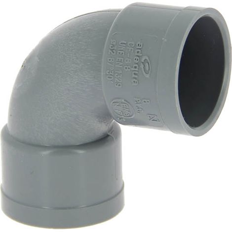 Adequa – Coude de raccordement femelle-femelle 87°30 Ø32 – PVC pour installations sanitaires – Résistant aux chocs – Pour chantiers humides