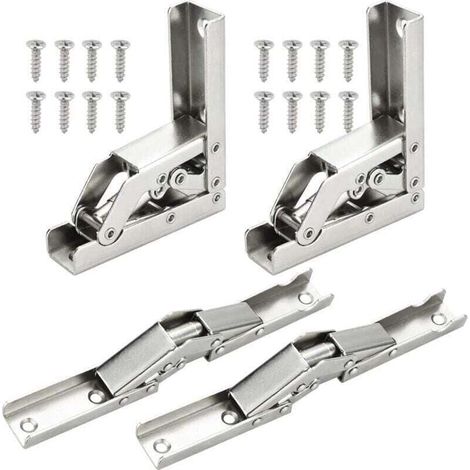 Charnières de Porte, XU, Charnières étagère Pliables à 90 Degrés/180 Degrés, Charnières pour étagères Table Console Pliable, 4 pièces - KZQ (1/4)