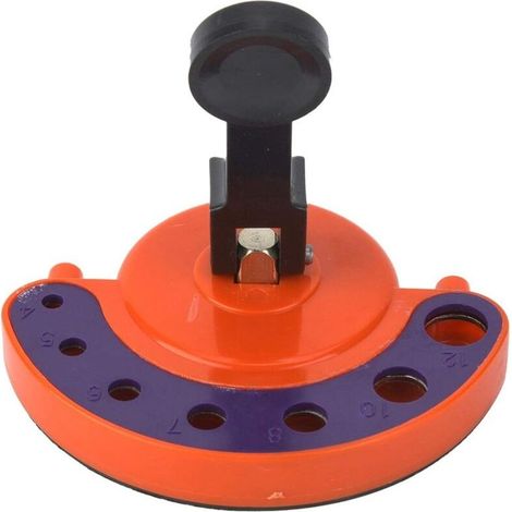 Guide de perçage diamanté pour verre et carrelage, gabarit de perçage réglable avec base à ventouse et système de fixation pour le carottage. (1/4)