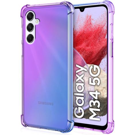 Fallfeste Schutzhülle mit Farbverlauf für Samsung Galaxy M34 5G, Lila/Blau (1/4)