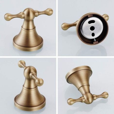 Antiker Garderobenständer aus Messing, Handtuchhaken, Bademantelhaken, Küchenaccessoires, Wandmontage, gebürstete Bronze (1/5)
