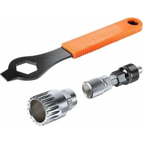 Outil professionnel pour démonter les manivelles et cartouches de pédalier à 20 dents – Kit de réparation complet avec clé de 16 mm, compatible avec systèmes BSA, Shimano, SRAM et autres standards