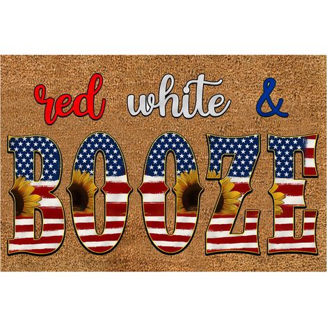 Tapis De Sol Anti-Dérapant - Tapis D'Entrée Intérieur Extérieur 60 x 40 cm - Motif Patriotique Étoiles Et Rayures - 1 Pièce (1/3)