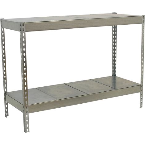 SimonRack Étagère Industrielle, 900x1200x750 mm, 2 Niveaux, 400 kg Capacité de Charge et Point de Flexion, Métal, Étagère Charge Lourde, Galvanisé - Ecoforte (1/4)