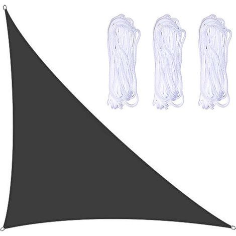 3 x 4 x 5 m Right Angle Sun Shade Sail with 3 Ropes for Garden Patio Party Yard Camping (Black) (1/5)