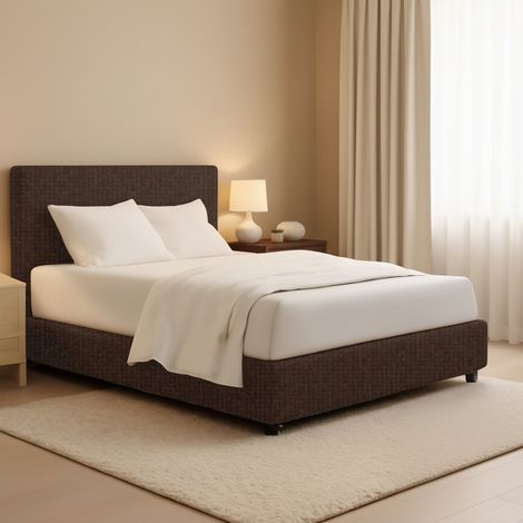 Letto Piazza e Mezza Harlow, Sfoderabile, Contenitore Made in Italy, Marrone (1/5)