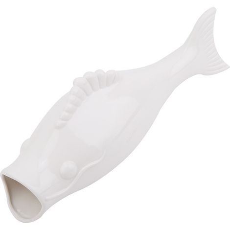 Jarrón de pared, pez blanco, cerámica, hidroponía, decoración para el hogar y la oficina (1/5)