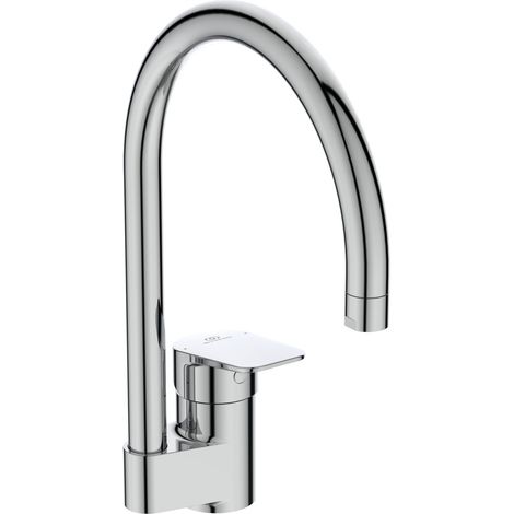 Ideal Standard - Ceraplan Miscelatore Monocomando da appoggio su lavello con bocca di erogazione orientabile, Cromato, Bocca Alta - h 182mm (1/8)