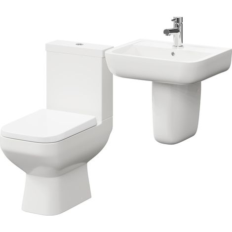 Sirus 520mm Semi Pedestal Basin and Toilet Suite (1/5)