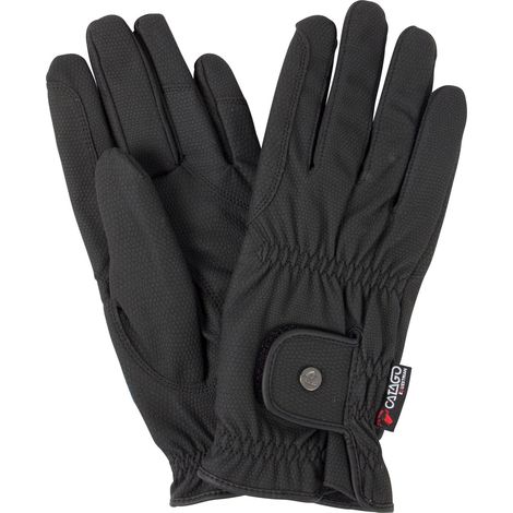 CATAGO Elite Reithandschuhe aus hochwertigem PU-Leder, schwarz - Größe 8
