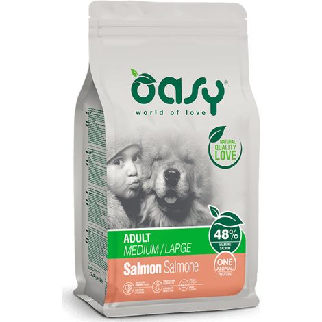 OASY DRY DOG OAP ADULT MEDIUM LARGE SALMONE 2,5 KG (1/2)
