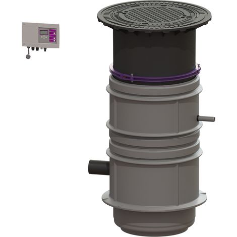 -Pumpstation Aquapump Medium Duo, GTF 1200, 1300-1750 mm, Klasse B