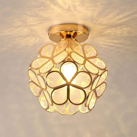 Moderne E27-Deckenleuchte mit goldenem Kristallsockel für Schlafzimmer, Wohnzimmer oder Eingangsbereich (1/5)