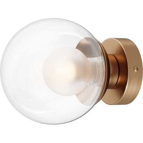 Maytoni Basic Form Appliques murales modernes Globe 15 cm Doré 1xG9 Abat-jour en verre
